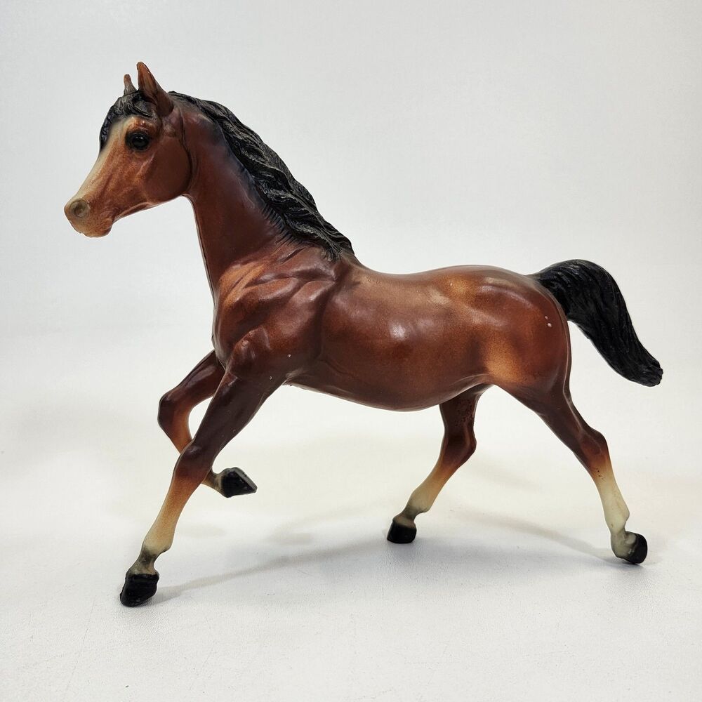 Breyer Horse 12" Brown Walking Figurine Black Mane Tail Vintage USA Made Model
